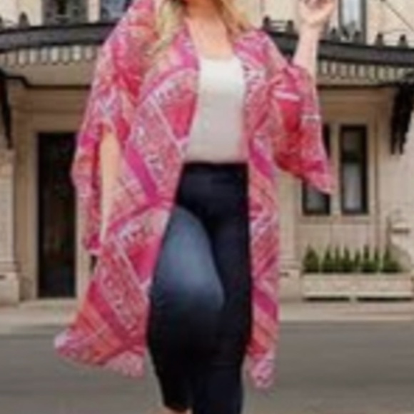 Printed Open Front Duster - Picture 1 of 9